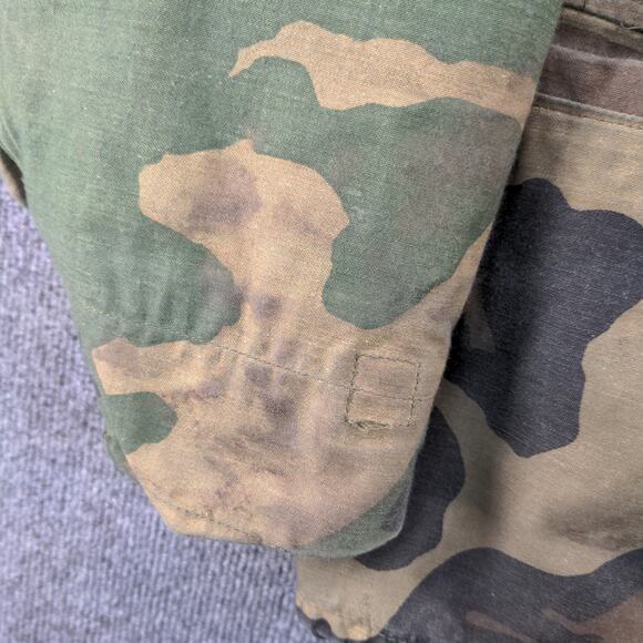 U.S. Military Cold Weather Coat W/ Liner Woodland Camo Green Brown SZ XL Vintage - Picture 14 of 16